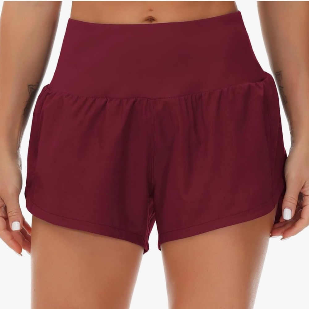The Gym People Wine Red Shorts